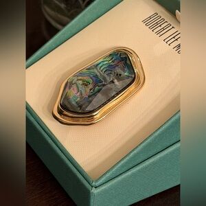 Robert Lee Morris Gold and Abalone Brooch